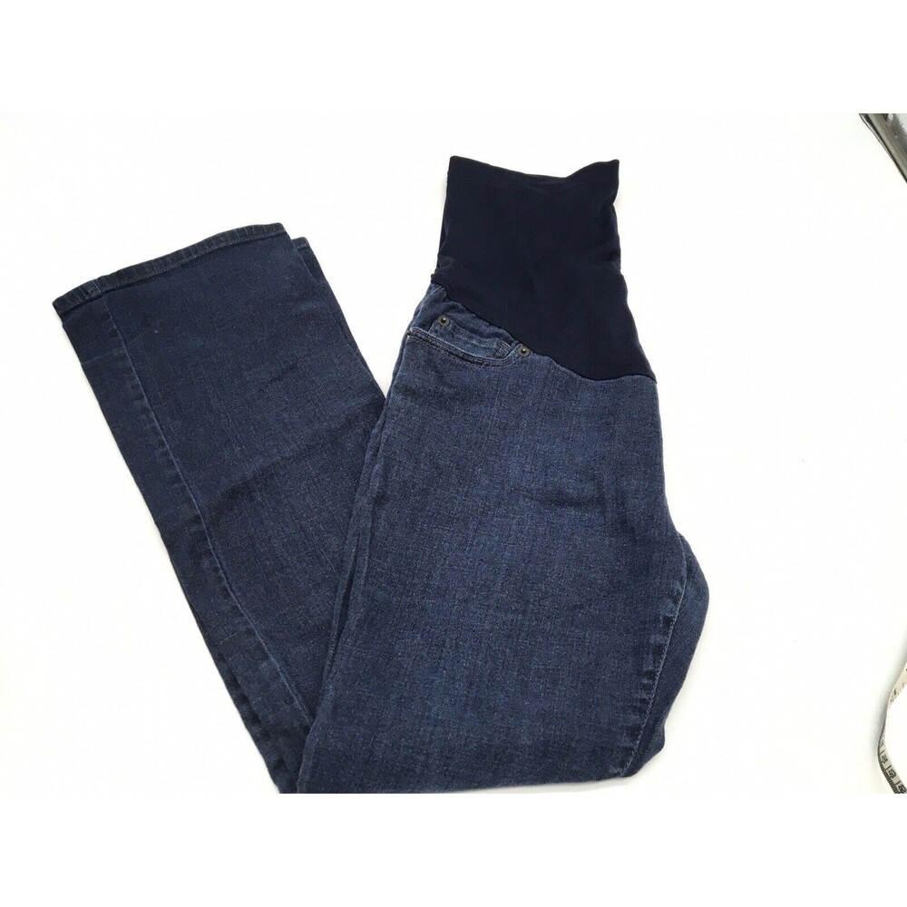 LIZ LANGE Maternity Jeans Stretch Blue Pants Size 10 Comfort pregnancy Bootcut